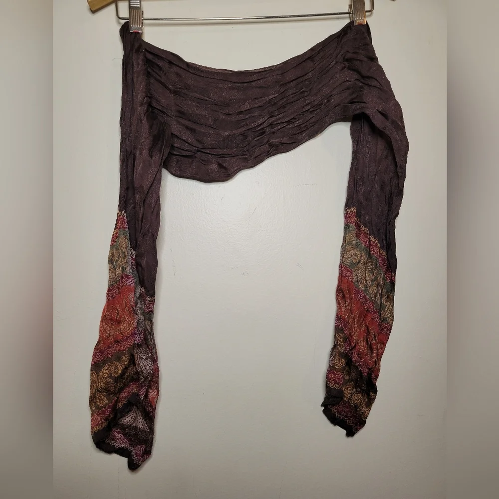 brown satin scarf